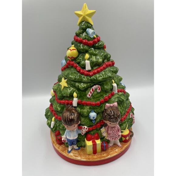 Vintage 1978 Joan Walsh Anglund Christmas Tree Children Cookie Jar - Picture 1 of 11